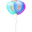 download Balloons clipart image with 180 hue color