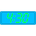 download Digital Clock clipart image with 135 hue color