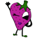 download Winking Strawberry clipart image with 315 hue color