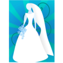 download Red Bride With Sunburst clipart image with 180 hue color