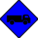 download Caution Truck clipart image with 180 hue color