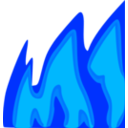 download Flames clipart image with 180 hue color