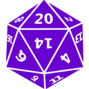 download Twenty Sided Dice clipart image with 270 hue color