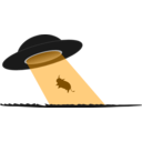 download Cow Abduction clipart image with 180 hue color