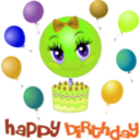 download Girl Birthday Smiley Emoticon clipart image with 45 hue color