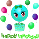 download Girl Birthday Smiley Emoticon clipart image with 135 hue color