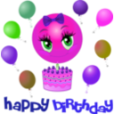 download Girl Birthday Smiley Emoticon clipart image with 270 hue color