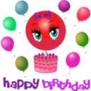 download Girl Birthday Smiley Emoticon clipart image with 315 hue color