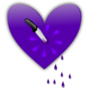 download Broken Heart clipart image with 270 hue color