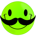 download Smile With Mustache clipart image with 45 hue color