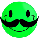 download Smile With Mustache clipart image with 90 hue color