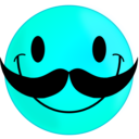 download Smile With Mustache clipart image with 135 hue color