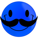 download Smile With Mustache clipart image with 180 hue color