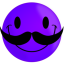 download Smile With Mustache clipart image with 225 hue color