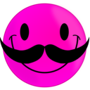 download Smile With Mustache clipart image with 270 hue color