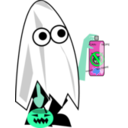 download Ghost Trick Or Treater clipart image with 135 hue color