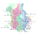 download Usa Canada Time Zone Map clipart image with 90 hue color