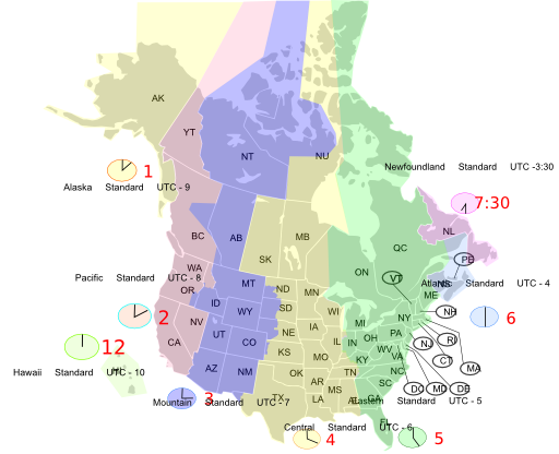 Usa Canada Time Zone Map