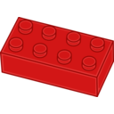 download Green Lego Brick clipart image with 270 hue color