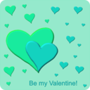 download Be My Valentine clipart image with 180 hue color