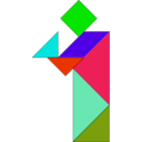 download Tangram clipart image with 315 hue color