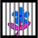 download Flower Behind Bars clipart image with 180 hue color