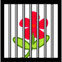 download Flower Behind Bars clipart image with 315 hue color