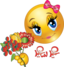 Pretty Girl Flower Smiley Emoticon