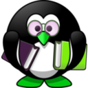 download Bookworm Penguin clipart image with 90 hue color