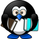 download Bookworm Penguin clipart image with 180 hue color
