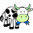 download Grass Eating Cow clipart image with 90 hue color