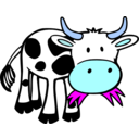 download Grass Eating Cow clipart image with 180 hue color