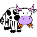 download Grass Eating Cow clipart image with 270 hue color