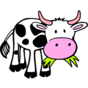 download Grass Eating Cow clipart image with 315 hue color