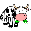 download Grass Eating Cow clipart image with 0 hue color