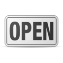 download Open Sign Plastic clipart image with 45 hue color