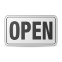 download Open Sign Plastic clipart image with 225 hue color