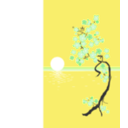 download Sakura clipart image with 180 hue color