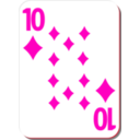 download White Deck 10 Of Diamonds clipart image with 315 hue color