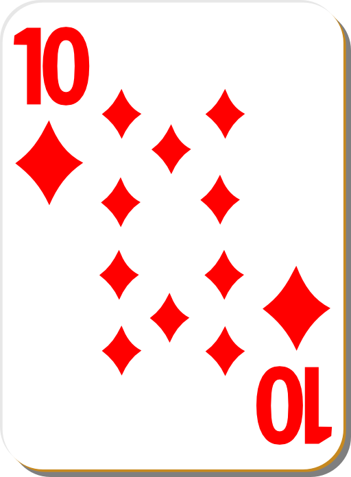 White Deck 10 Of Diamonds