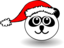 Funny Panda Face Black And White With Santa Claus Hat