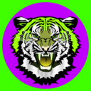 download Tiger Blue On Yellow clipart image with 45 hue color
