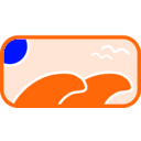 download Wave Scene clipart image with 180 hue color