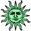 download Sun Woodcut clipart image with 90 hue color