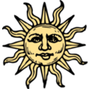 download Sun Woodcut clipart image with 0 hue color