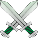 download Crossed Swords clipart image with 270 hue color