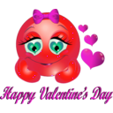 download Happy Valentine Day Smiley Emoticon clipart image with 315 hue color
