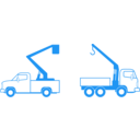 download Lift And Crane Trucks clipart image with 180 hue color