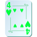 download Ornamental Deck 4 Of Hearts clipart image with 135 hue color