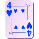 download Ornamental Deck 4 Of Hearts clipart image with 225 hue color